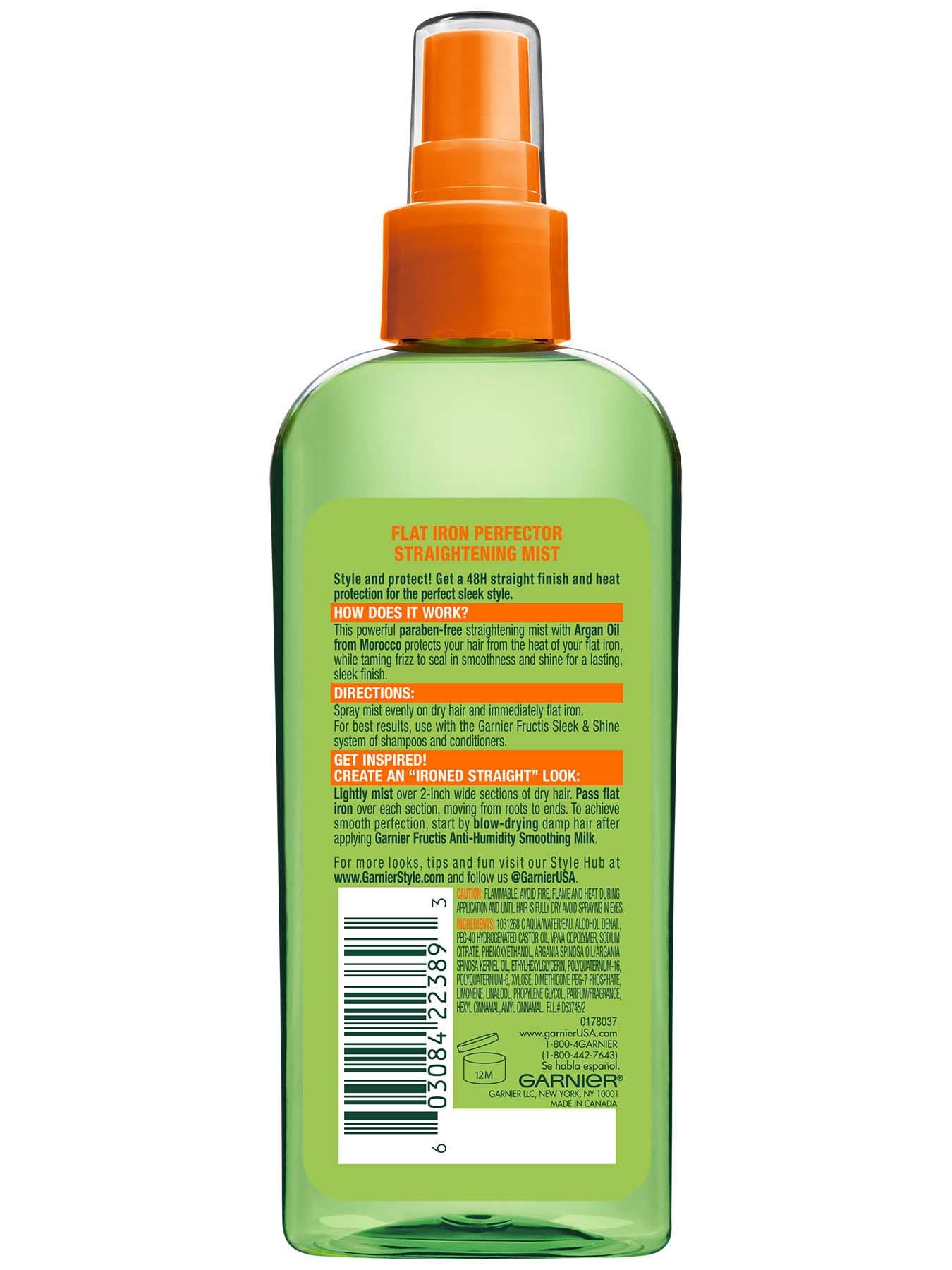 Back view of Flat Iron Perfector Straightening Mist.